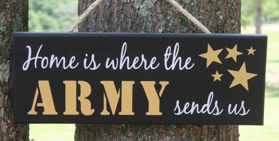 Home Is Where The Army, Marines, Coast Guard, Navy, Air Force Sends Us" Military Hand Painted Door Wall Hanging Sign Decor